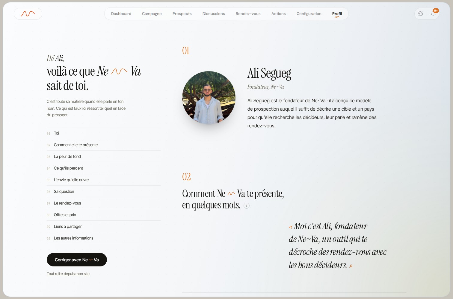 Ton profil, tel que Ne~Va l'a écrit