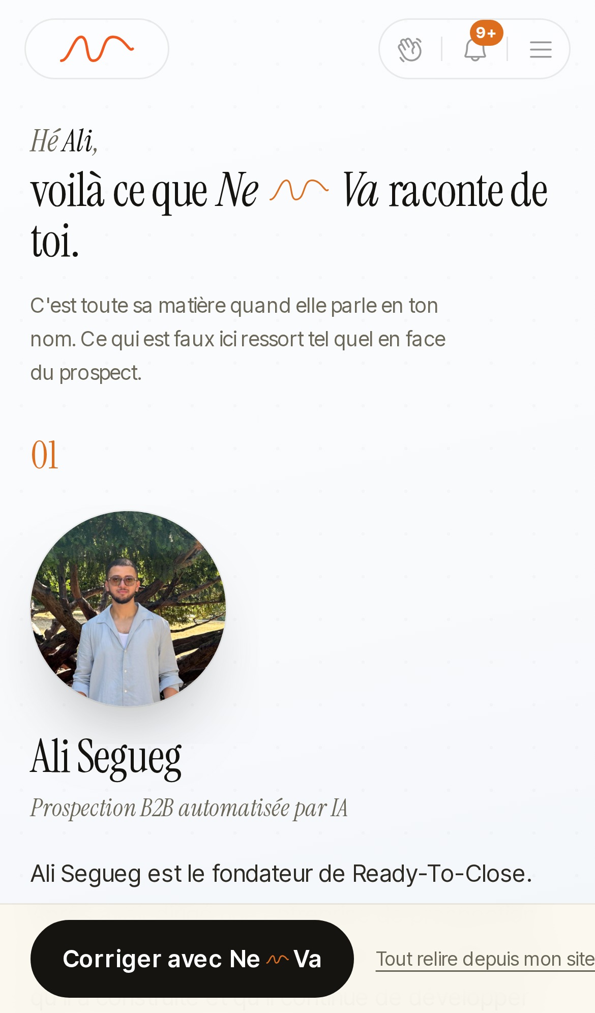 Ton profil, tel que Ne~Va l'a compris